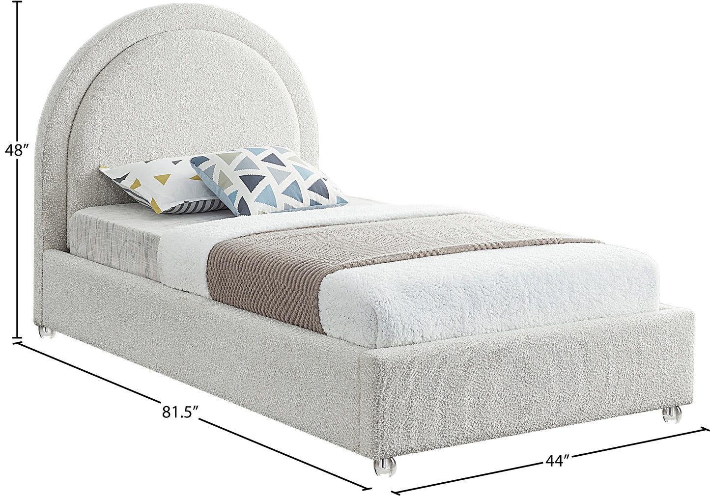 emory cream fabric twin bed t