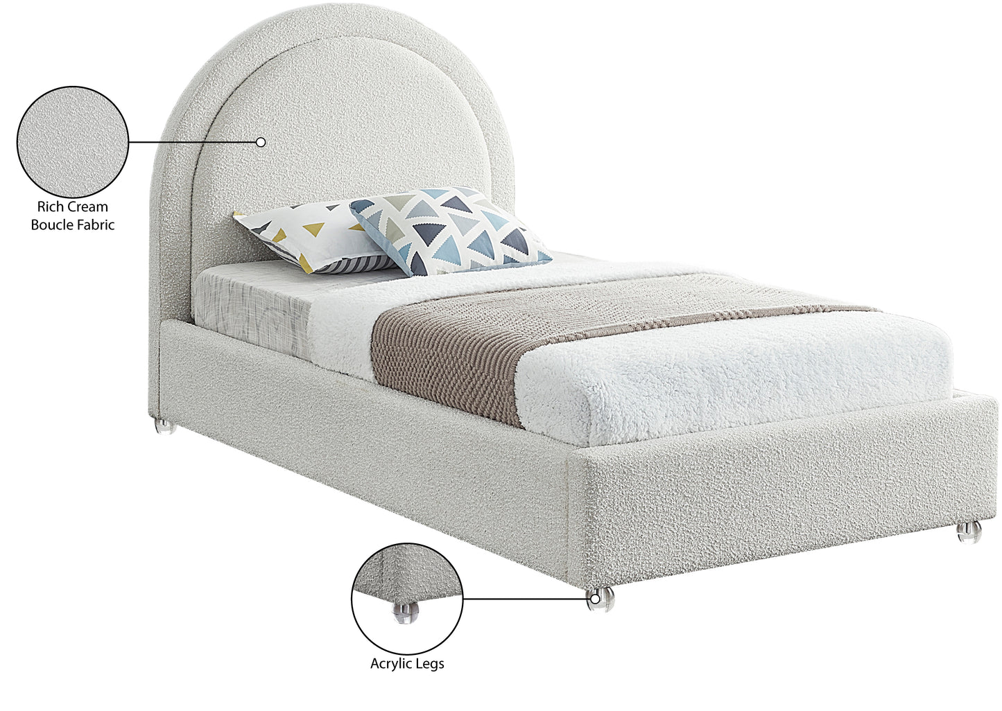 emory cream fabric twin bed t