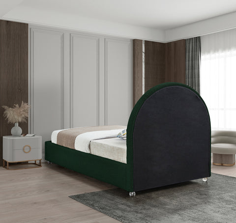 Emory Green Fabric Twin Bed T