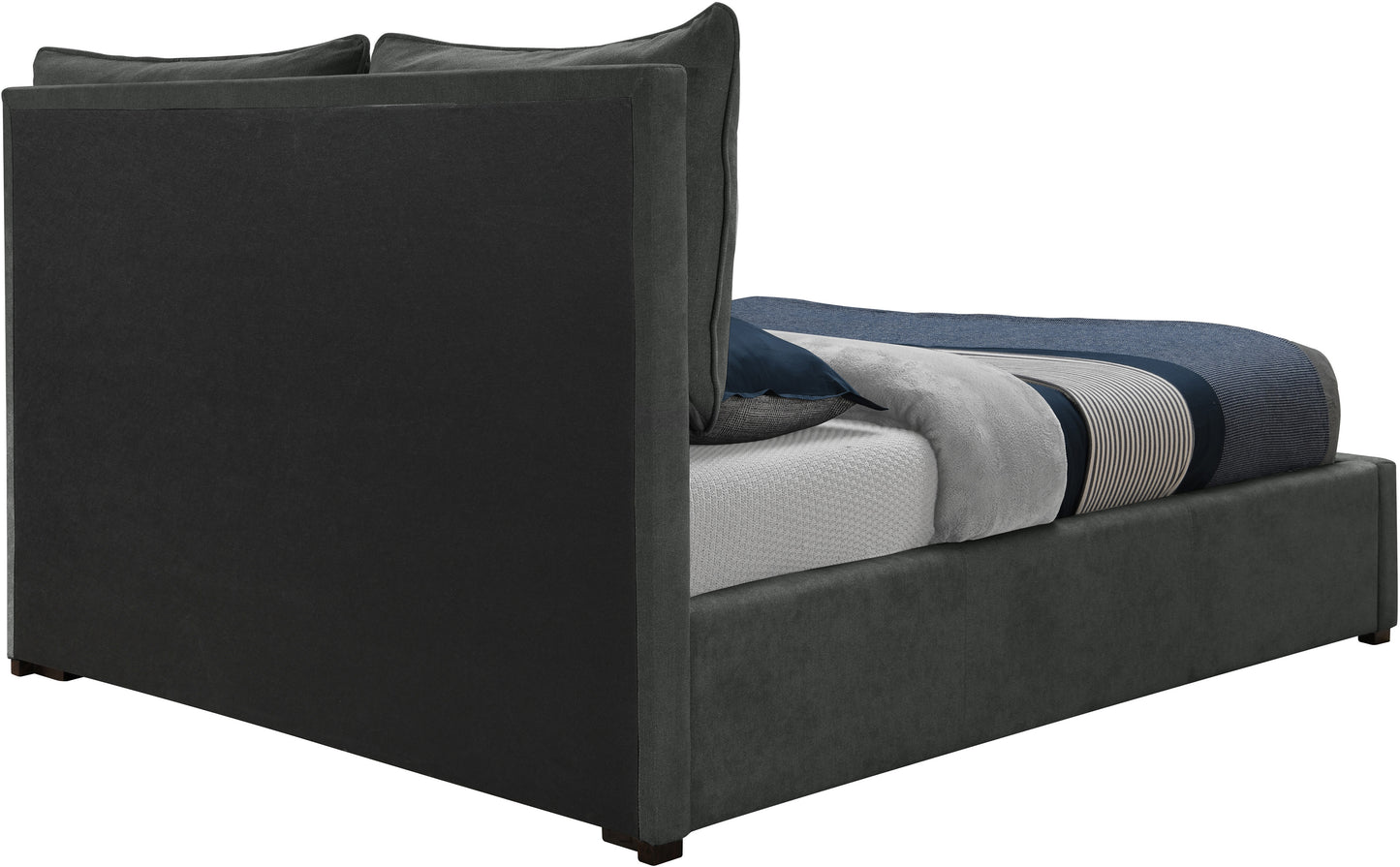 amara pepper black polyester fabric king bed (3 boxes) k