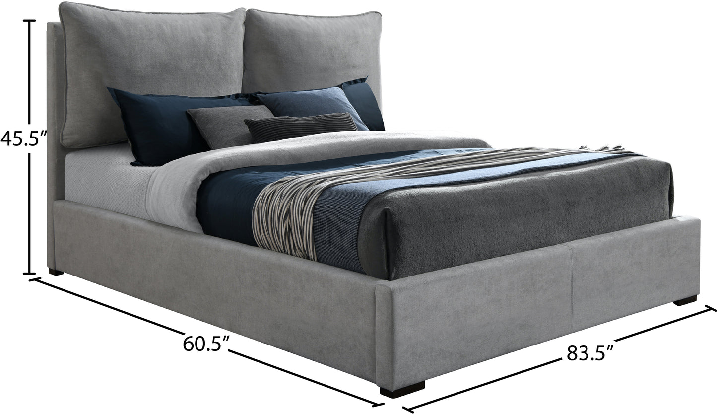 amara light grey polyester fabric full bed (3 boxes) f