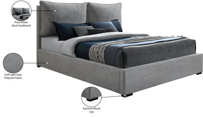 Amara Light Grey Polyester Fabric Full Bed (3 Boxes) F