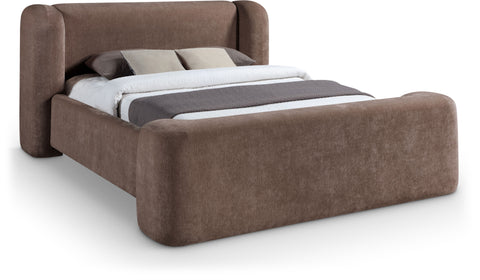 Farrah Brown Chenille Fabric Upholstered Full Bed, 1 Piece