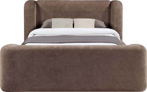 Farrah Brown Chenille Fabric Upholstered Full Bed, 1 Piece