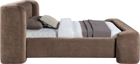 Farrah Brown Chenille Fabric Upholstered Full Bed, 1 Piece