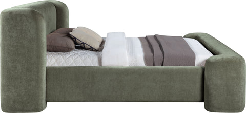 Farrah Green Chenille Fabric Upholstered Full Bed, 1 Piece