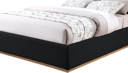 Stella Black Boucle Fabric Full Bed F