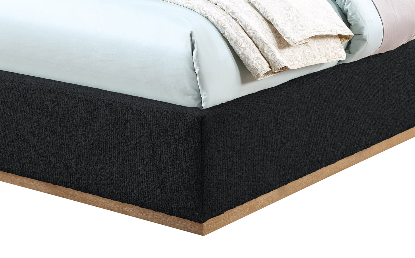 stella black boucle fabric twin bed t