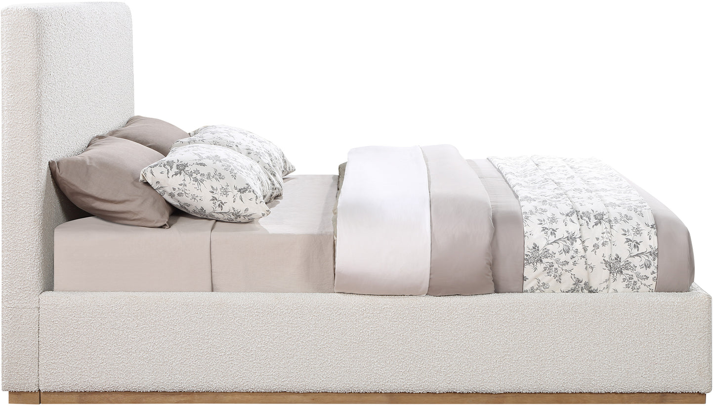 stella cream boucle fabric full bed f