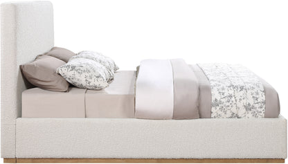 Stella Cream Boucle Fabric Full Bed F