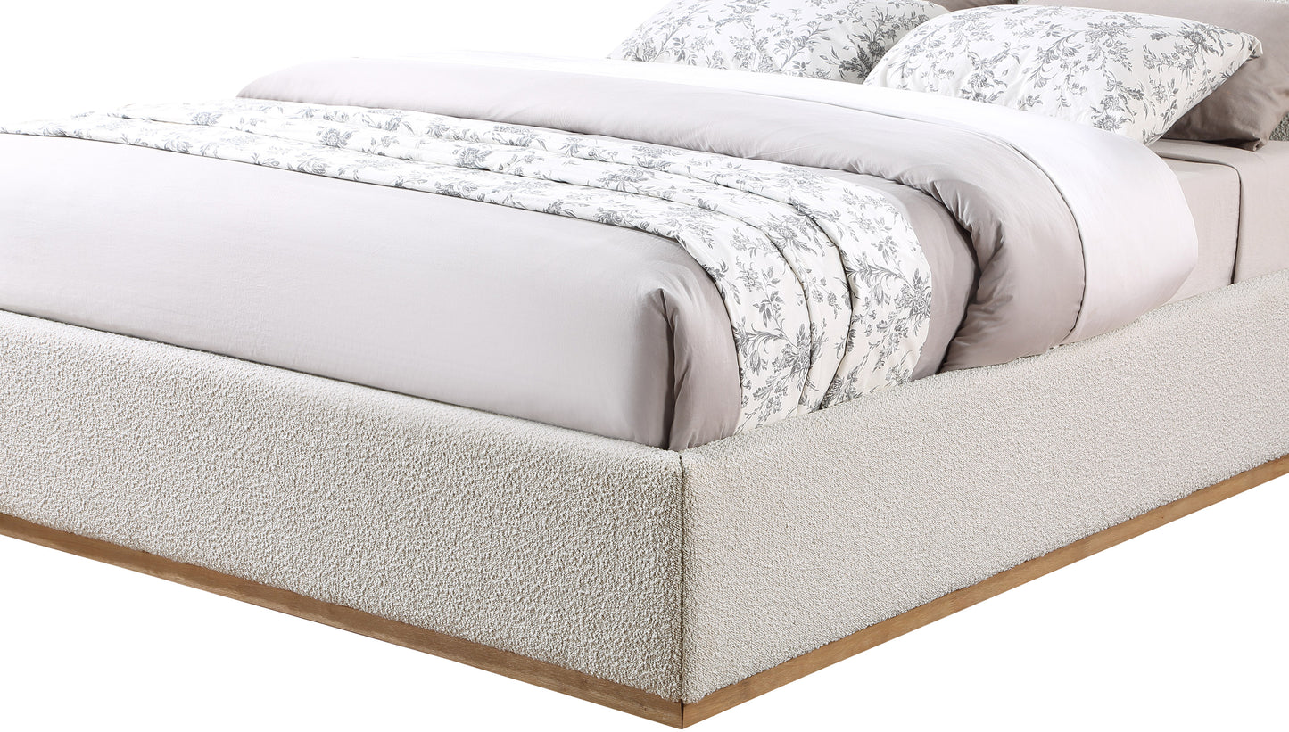 stella cream boucle fabric full bed f