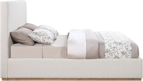 Stella Cream Boucle Fabric Queen Bed Q