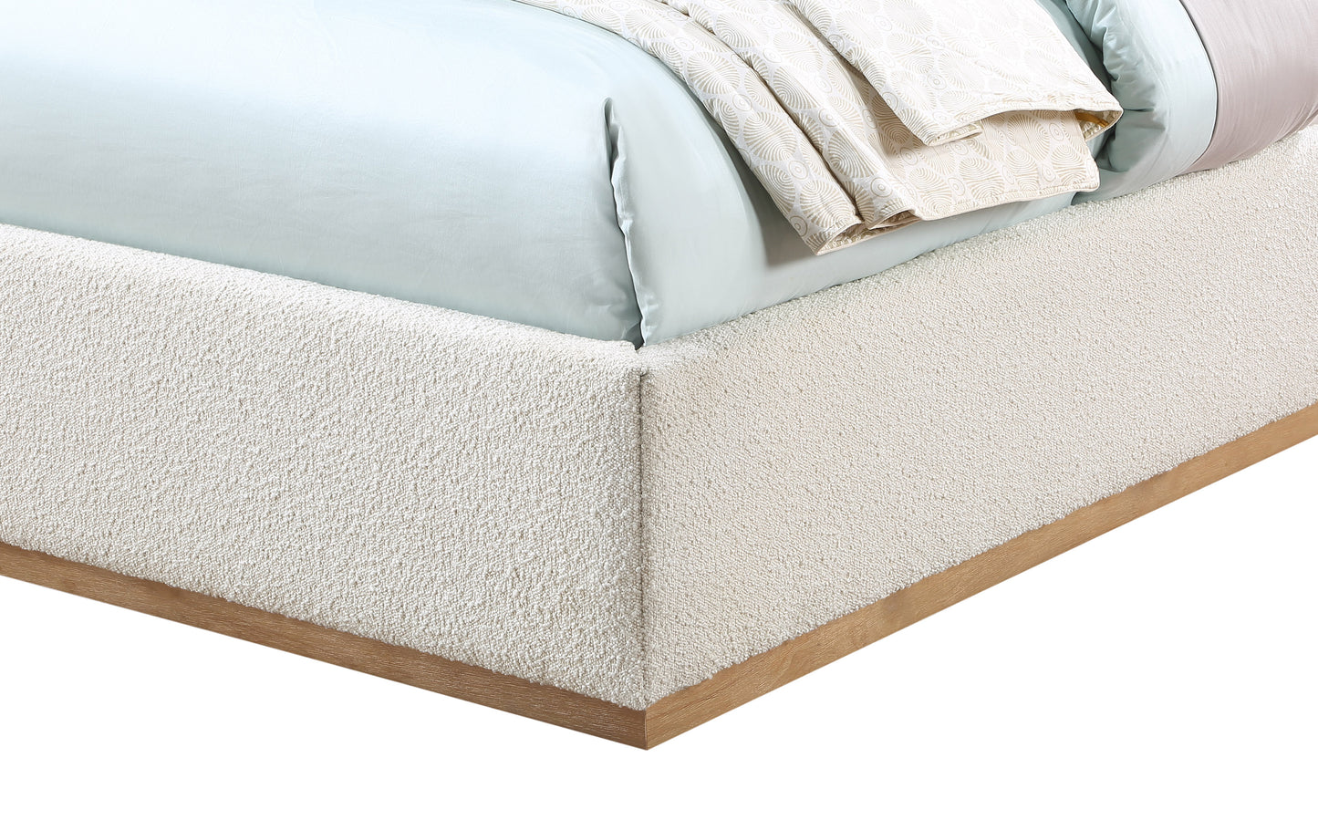 stella cream boucle fabric twin bed t