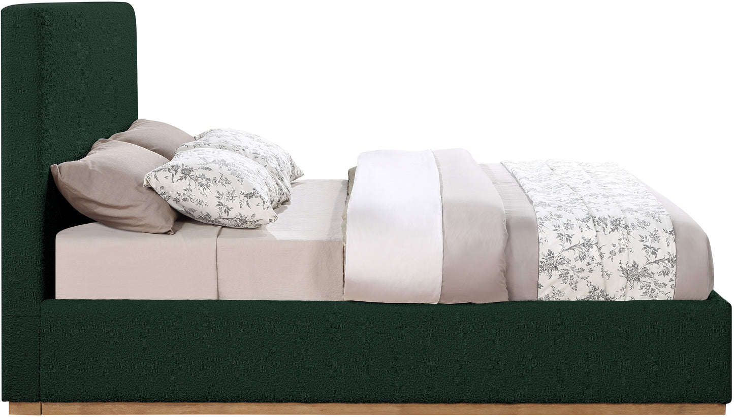 stella green boucle fabric full bed f