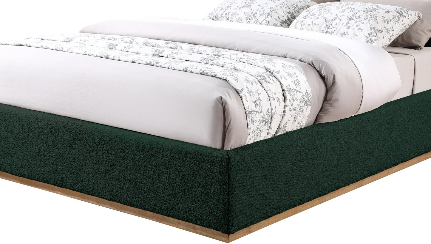 stella green boucle fabric full bed f