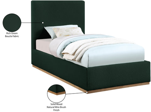 Stella Green Boucle Fabric Twin Bed T