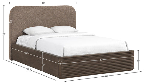 Jessa Brown Interwoven Fabric Upholstered Queen Bed, 1 Piece