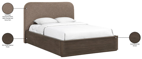 Jessa Brown Interwoven Fabric Upholstered Queen Bed, 1 Piece