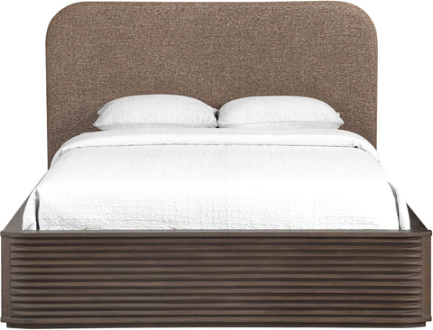 Jessa Brown Interwoven Fabric Upholstered Queen Bed, 1 Piece