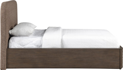 Jessa Brown Interwoven Fabric Upholstered Queen Bed, 1 Piece