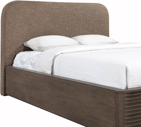 Jessa Brown Interwoven Fabric Upholstered Queen Bed, 1 Piece