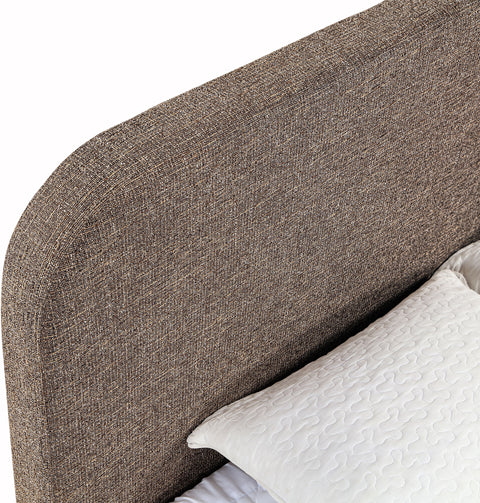 Jessa Brown Interwoven Fabric Upholstered Queen Bed, 1 Piece