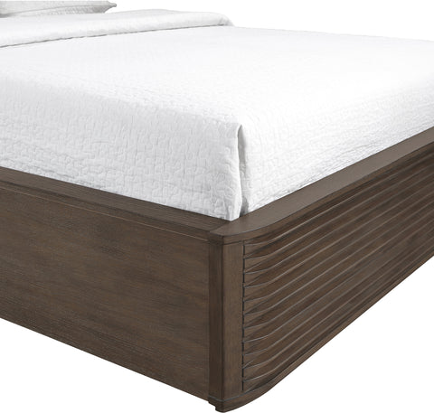 Jessa Brown Interwoven Fabric Upholstered Queen Bed, 1 Piece