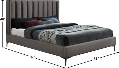 Harper Grey Velvet King Bed K