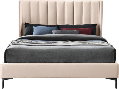 Nola Pink Velvet Upholstered Full Bed, 1 Piece