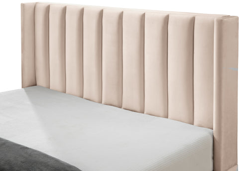 Nola Pink Velvet Upholstered Full Bed, 1 Piece