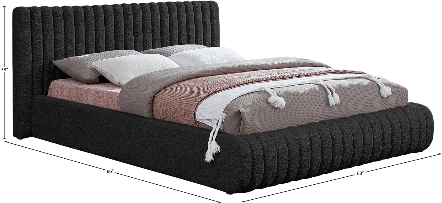 jax black boucle fabric full bed f