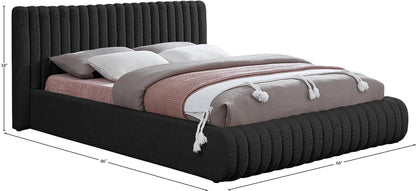 Jax Black Boucle Fabric Full Bed F