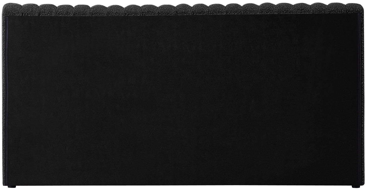 jax black boucle fabric full bed f