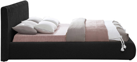 Jax Black Boucle Fabric Queen Bed Q