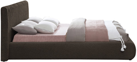 Jax Brown Boucle Fabric Queen Bed Q