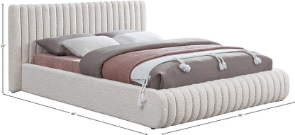 Jax Cream Boucle Fabric Full Bed F