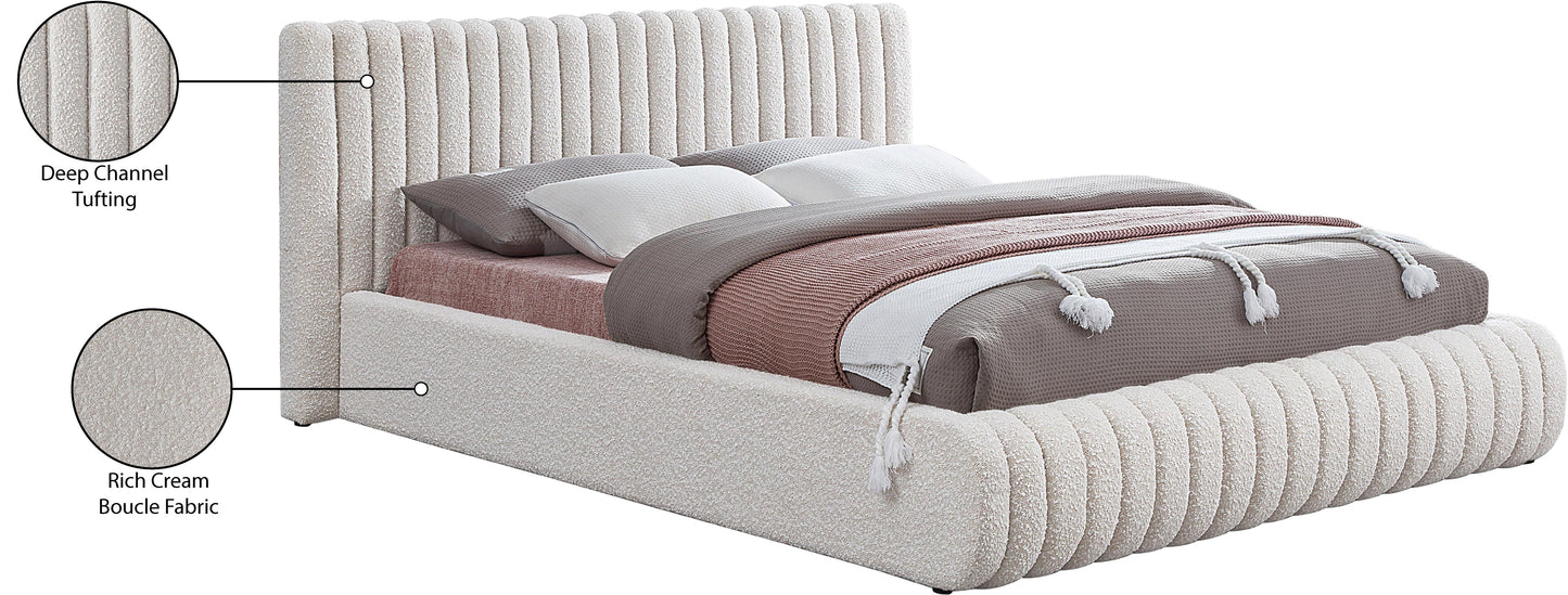 jax cream boucle fabric full bed f