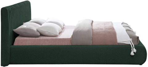 Jax Green Boucle Fabric Queen Bed Q