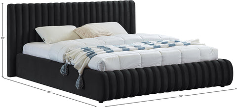 Hailey Black Velvet Full Bed F