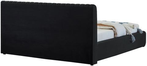 Hailey Black Velvet Full Bed F