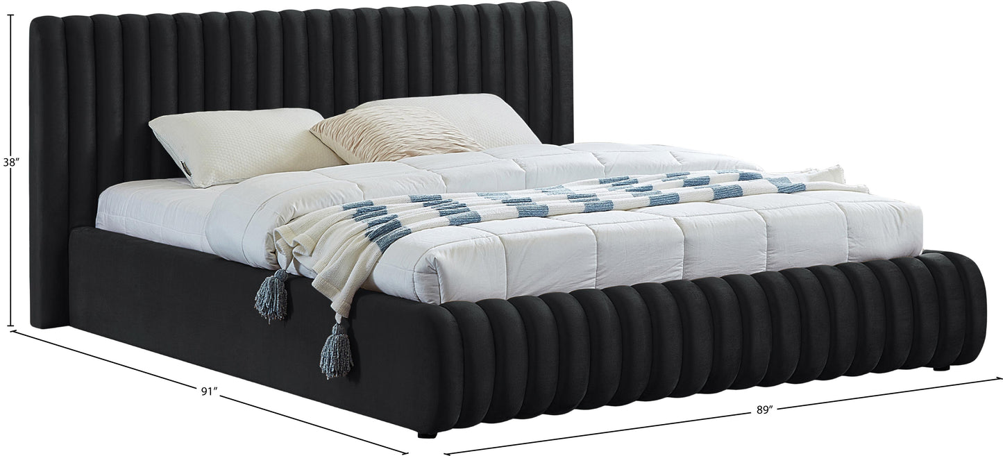 hailey black velvet king bed k