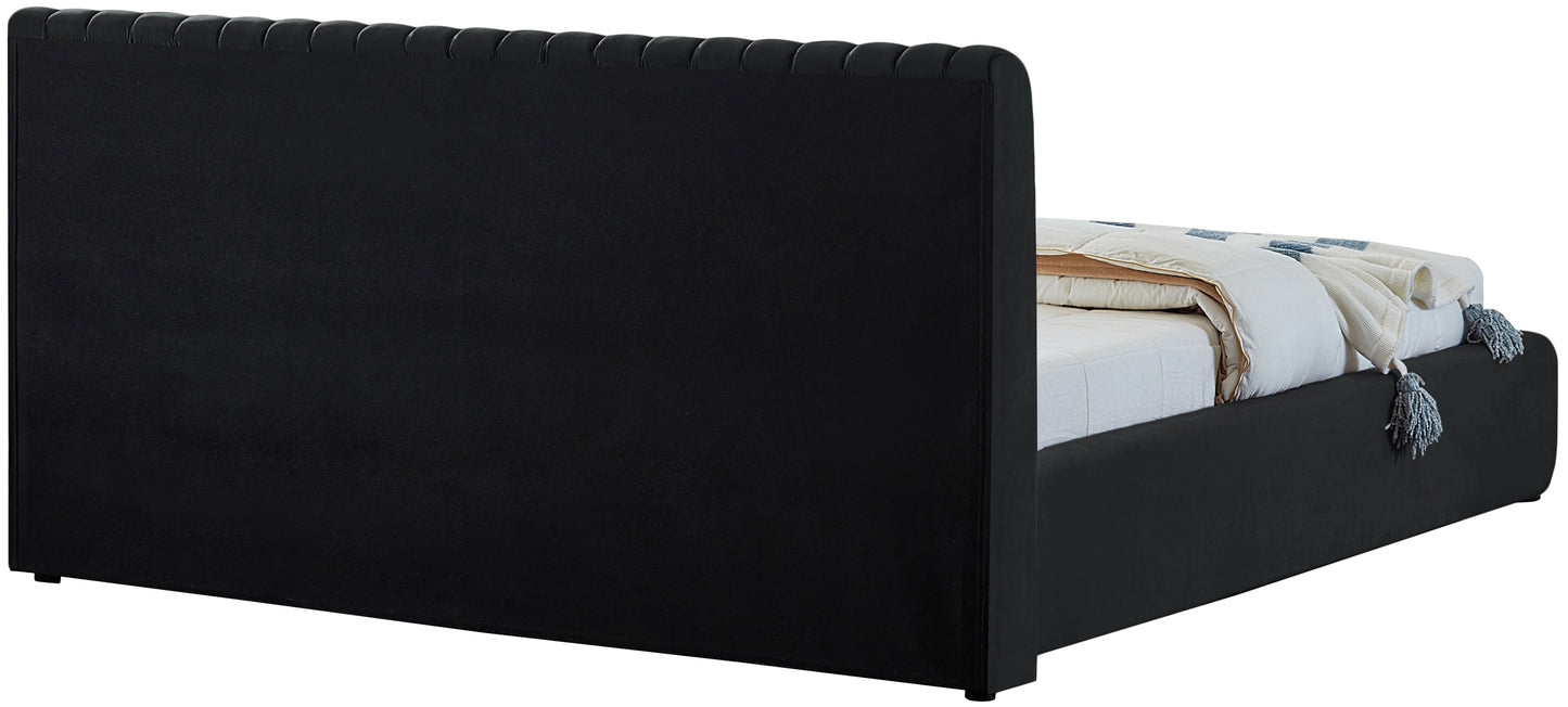 hailey black velvet king bed k