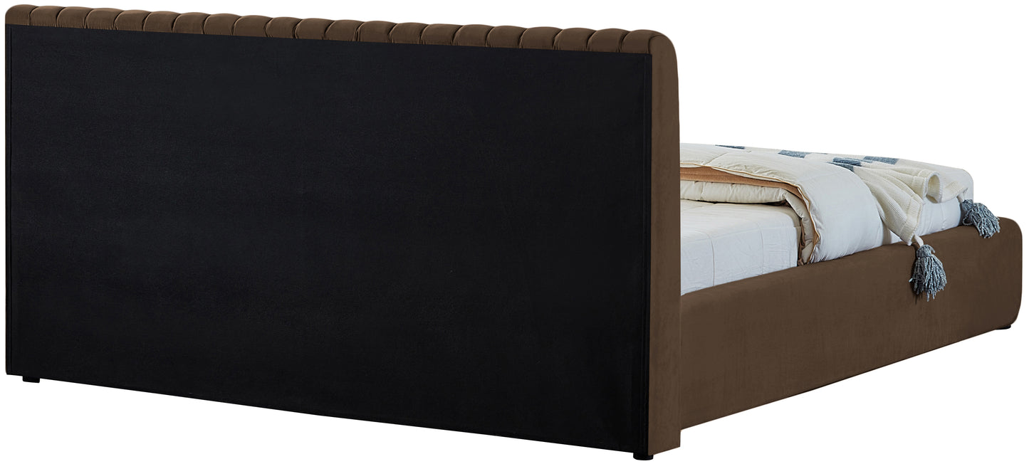 hailey brown velvet king bed k