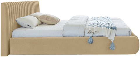 Hailey Camel Velvet Full Bed F