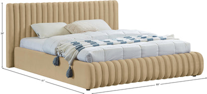 Hailey Camel Velvet King Bed K