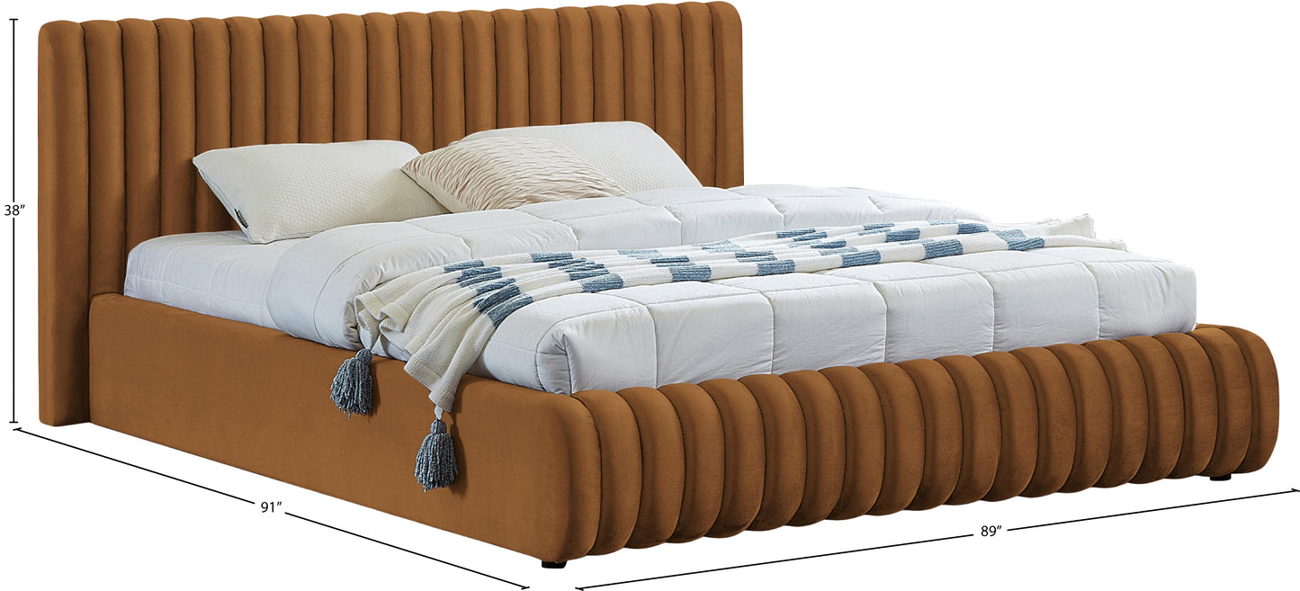 hailey saddle velvet king bed k