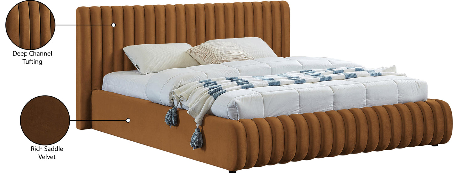 hailey saddle velvet king bed k