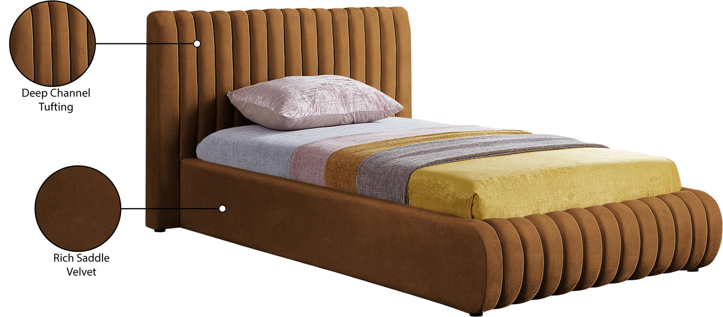 hailey saddle velvet twin bed t