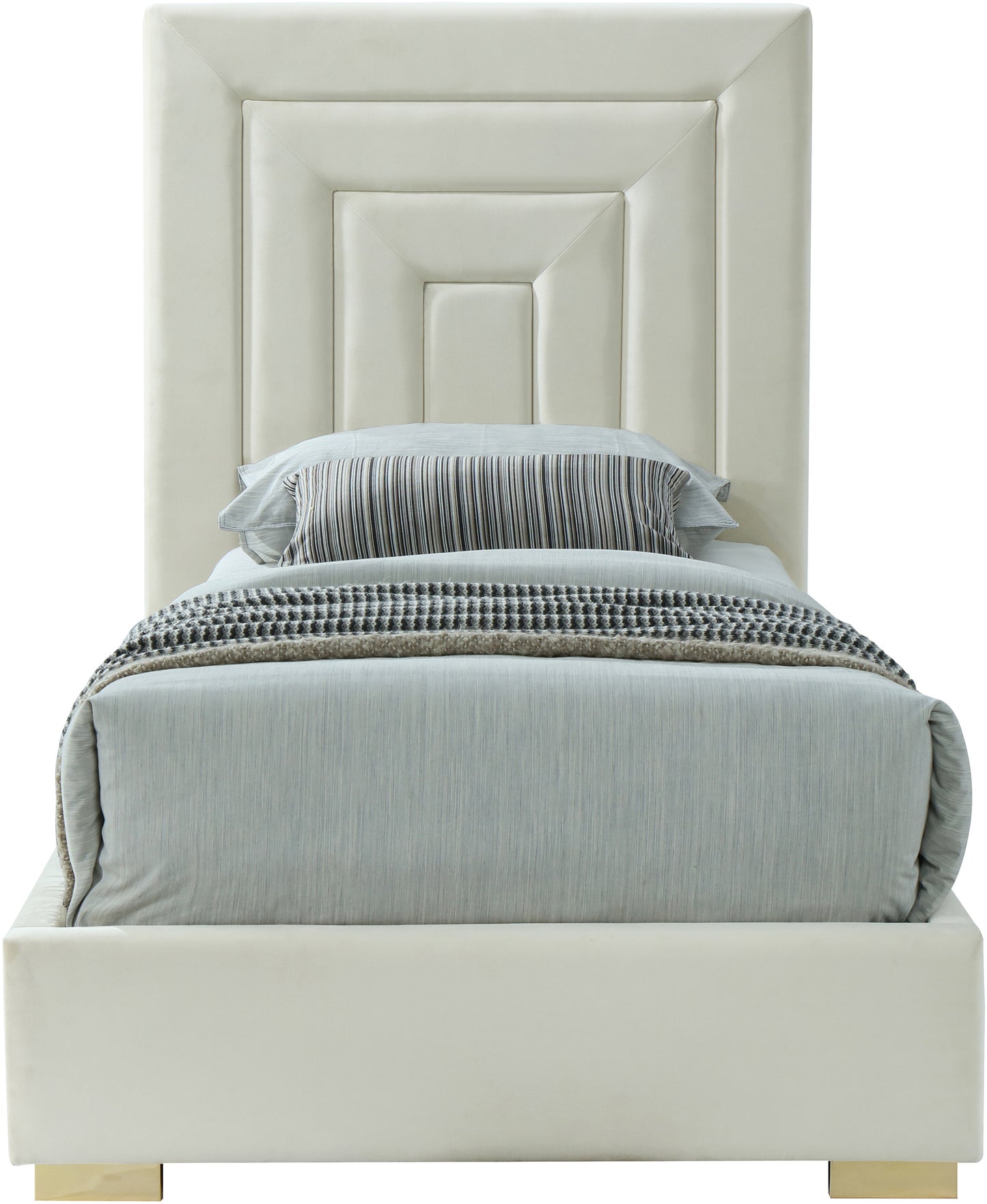 isla cream velvet twin bed t