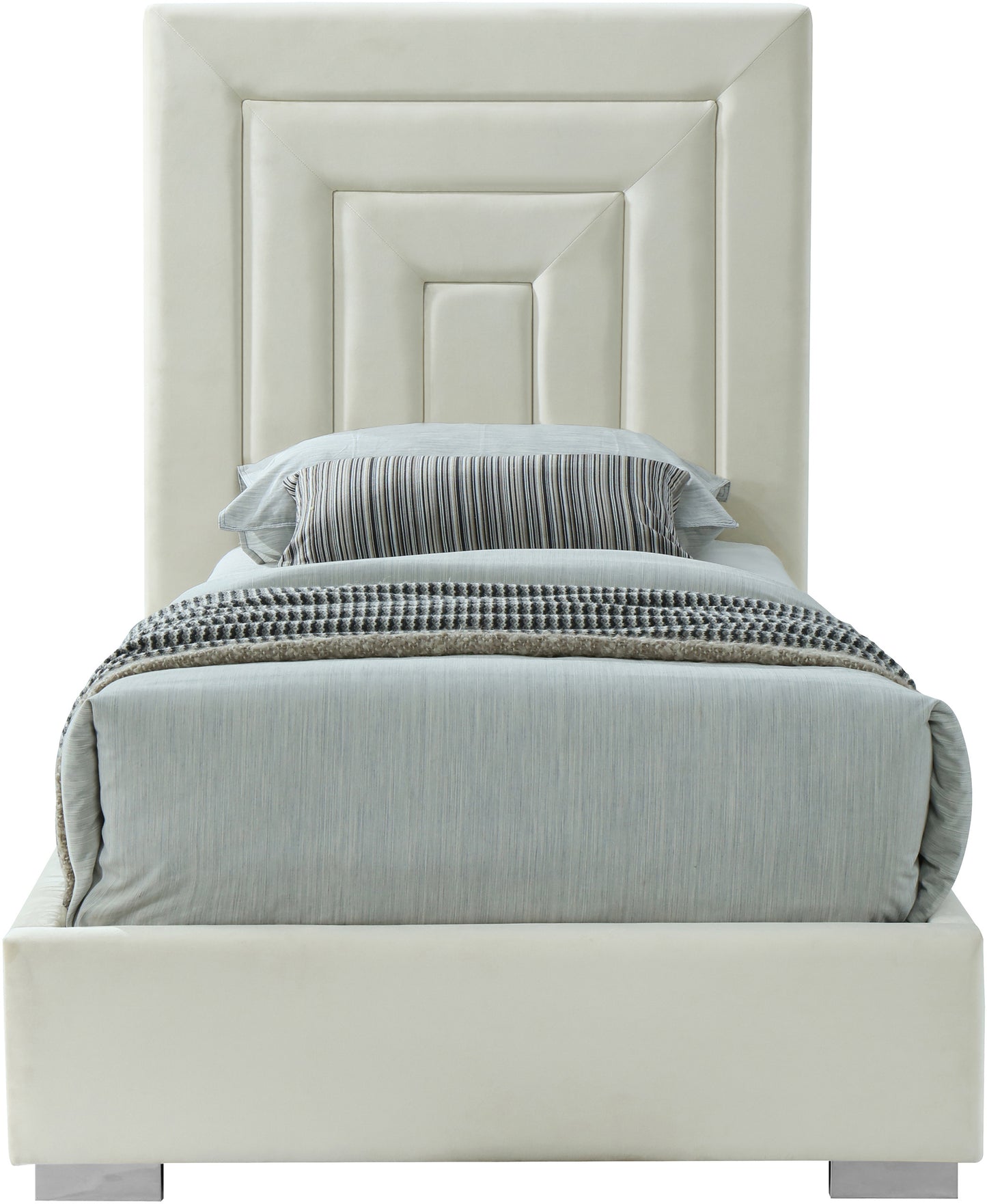 isla cream velvet twin bed t